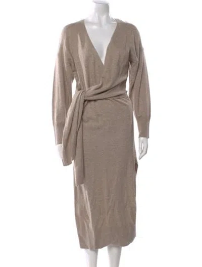 Pre-owned Simkhai V-neck Long Dress In Neutral