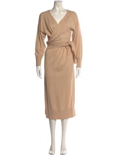 Pre-owned Simkhai V-neck Long Dress In Neutral