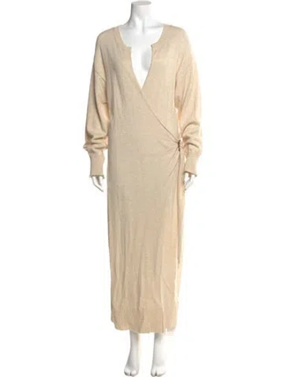 Pre-owned Simkhai V-neck Long Dress In Neutral