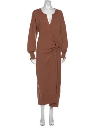 Pre-owned Simkhai V-neck Long Dress In Neutral