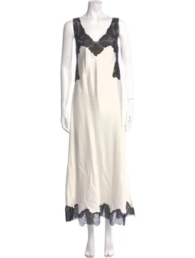 Pre-owned Simkhai V-neck Long Dress In Neutral