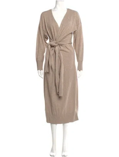 Pre-owned Simkhai V-neck Long Dress In Neutral