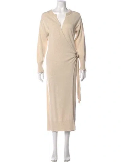 Pre-owned Simkhai V-neck Long Dress In Neutral