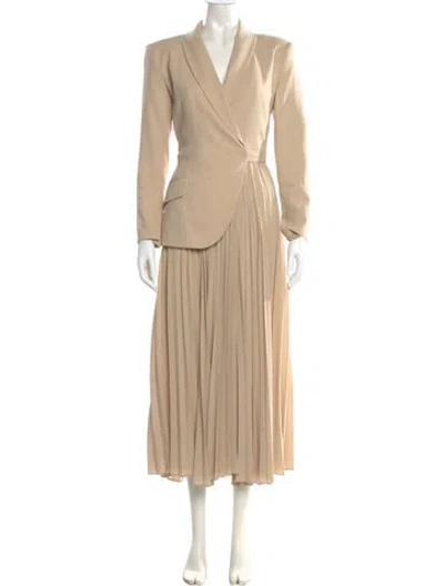 Pre-owned Simkhai V-neck Long Dress In Neutral