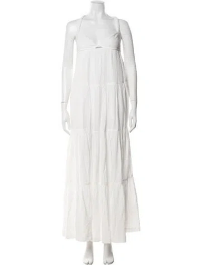 Pre-owned Simkhai V-neck Long Dress In Neutral