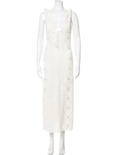 Pre-owned Simkhai V-neck Long Dress In Neutral