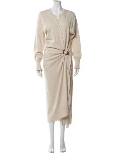 Pre-owned Simkhai V-neck Long Dress In Neutral