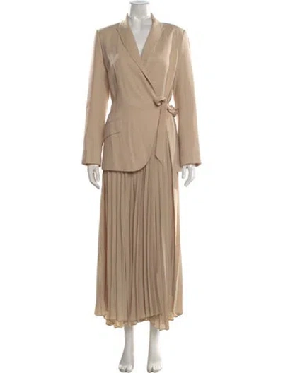 Pre-owned Simkhai V-neck Long Dress In Neutral