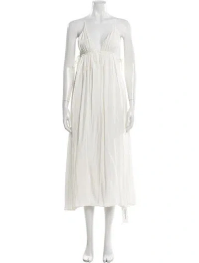 Pre-owned Simkhai V-neck Long Dress In Neutral