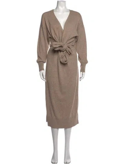 Pre-owned Simkhai V-neck Long Dress In Neutrals
