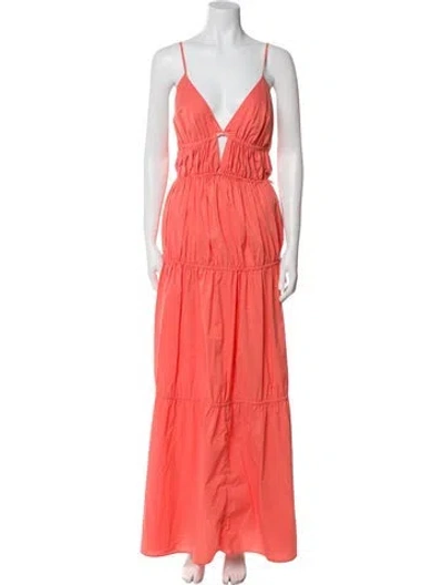 Pre-owned Simkhai V-neck Long Dress In Pink
