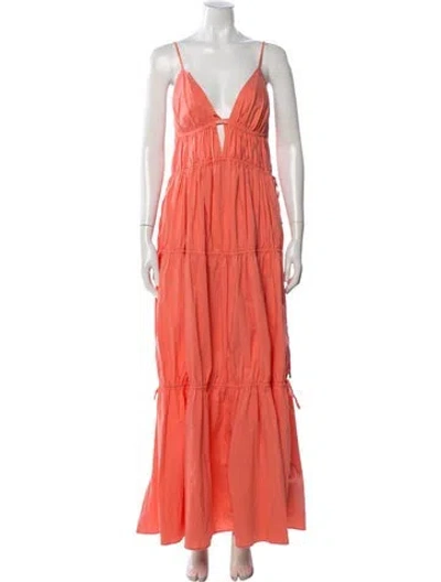 Pre-owned Simkhai V-neck Long Dress In Pink