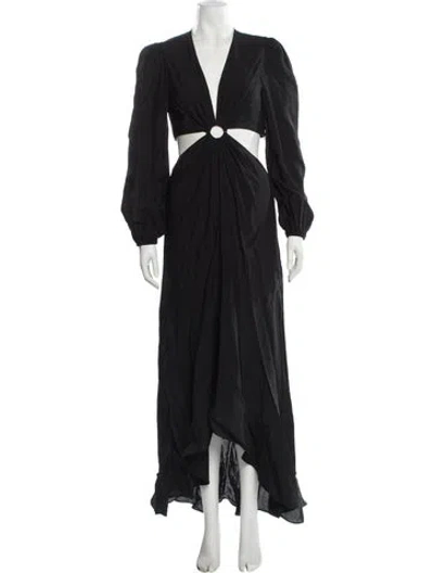 Pre-owned Simkhai V-neck Long Dress W/ Tags In Black