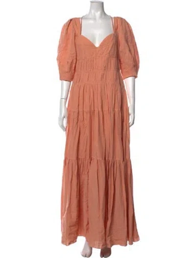 Pre-owned Simkhai V-neck Long Dress W/ Tags In Orange