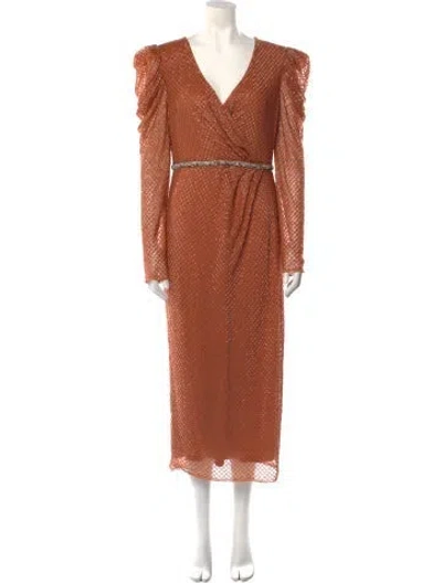 Pre-owned Simkhai V-neck Long Dress W/ Tags In Orange