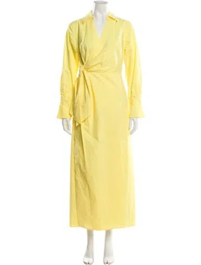 Pre-owned Simkhai V-neck Long Dress W/ Tags In Yellow