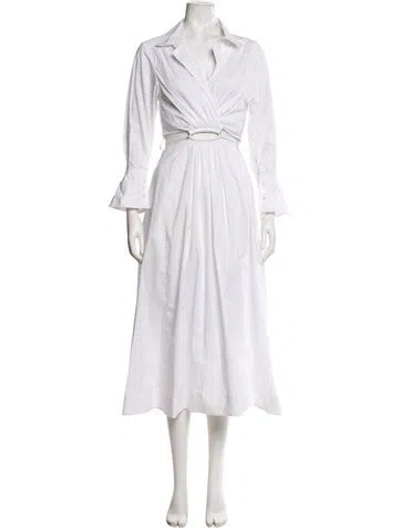 Pre-owned Simkhai V-neck Long Dress In White