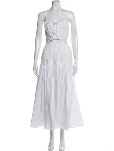 Pre-owned Simkhai V-neck Long Dress In White