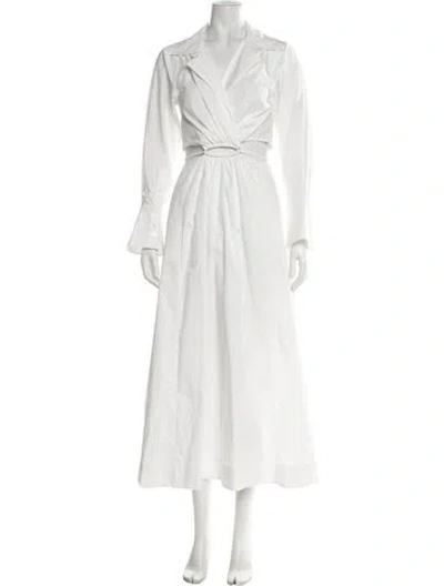 Pre-owned Simkhai V-neck Long Dress In White