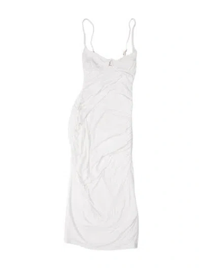 Pre-owned Simkhai V-neck Long Dress In White