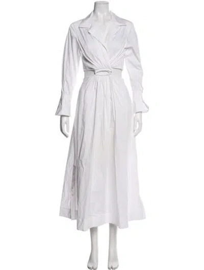 Pre-owned Simkhai V-neck Long Dress In White