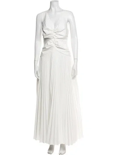 Pre-owned Simkhai V-neck Long Dress In White