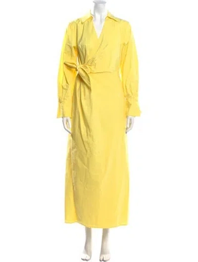 Pre-owned Simkhai V-neck Long Dress In Yellow
