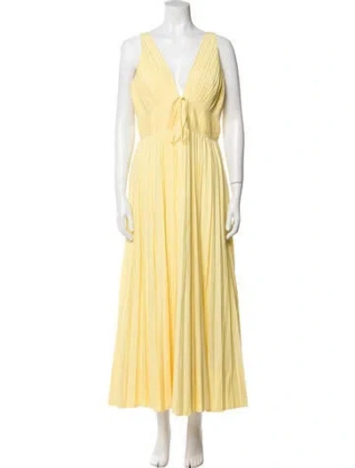 Pre-owned Simkhai V-neck Long Dress In Yellow