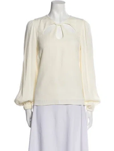 Pre-owned Simkhai V-neck Long Sleeve Blouse In Neutral