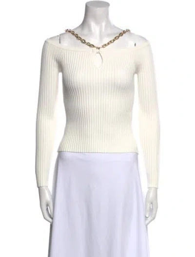 Pre-owned Simkhai V-neck Long Sleeve Crop Top W/ Tags In White