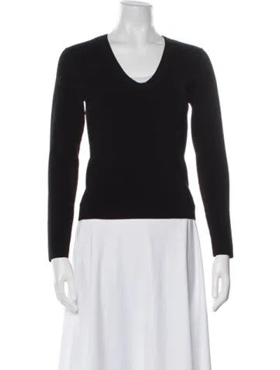 Pre-owned Simkhai V-neck Long Sleeve Top In Black