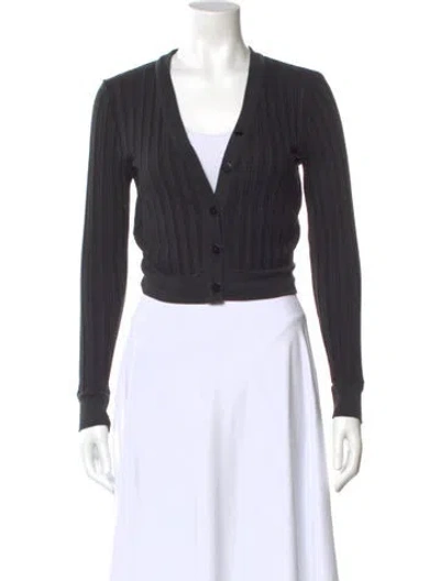 Pre-owned Simkhai V-neck Long Sleeve Top In Gray