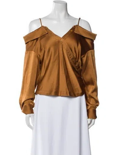 Pre-owned Simkhai V-neck Long Sleeve Top In Multi
