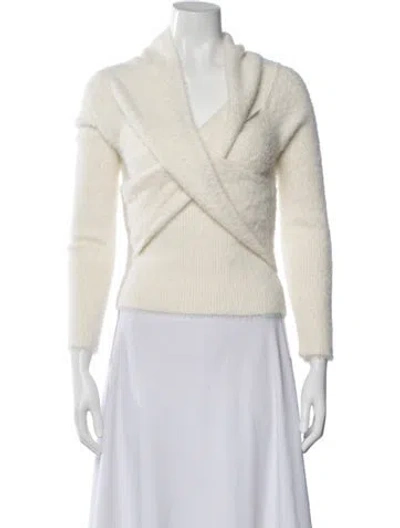 Pre-owned Simkhai V-neck Long Sleeve Top In Neutral