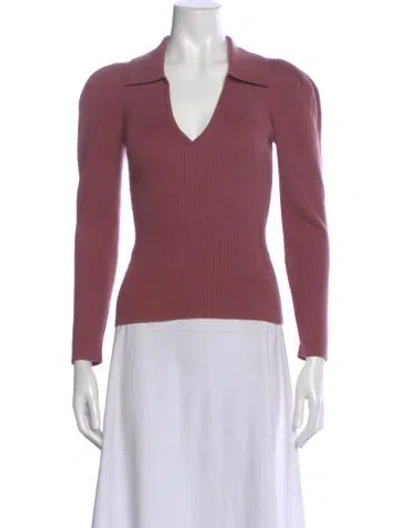 Pre-owned Simkhai V-neck Long Sleeve Top In Pink