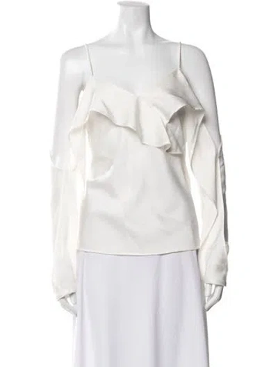 Pre-owned Simkhai V-neck Long Sleeve Top W/ Tags In White