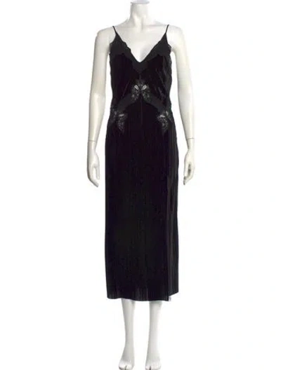 Pre-owned Simkhai V-neck Midi Length Dress In Black