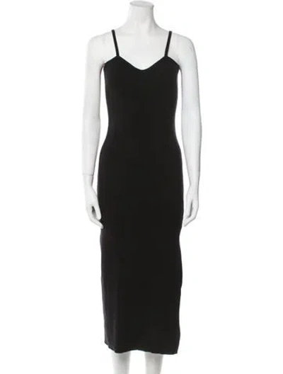 Pre-owned Simkhai V-neck Midi Length Dress In Black