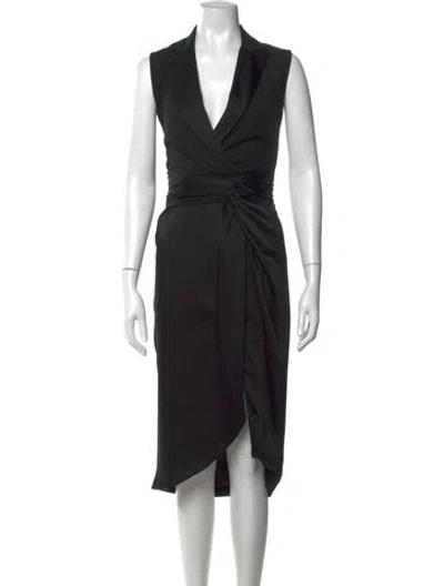 Pre-owned Simkhai V-neck Midi Length Dress In Black