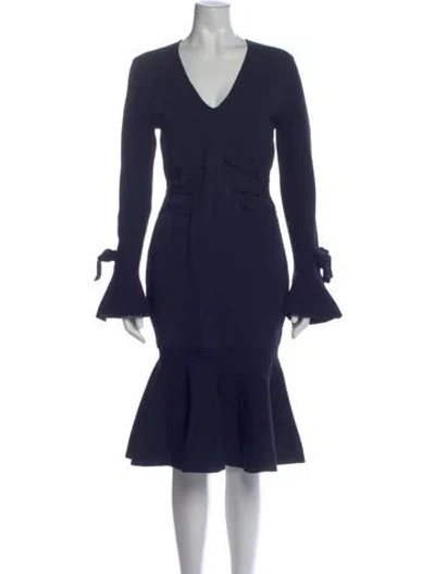 Pre-owned Simkhai V-neck Midi Length Dress In Blue