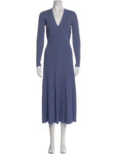 Pre-owned Simkhai V-neck Midi Length Dress In Blue