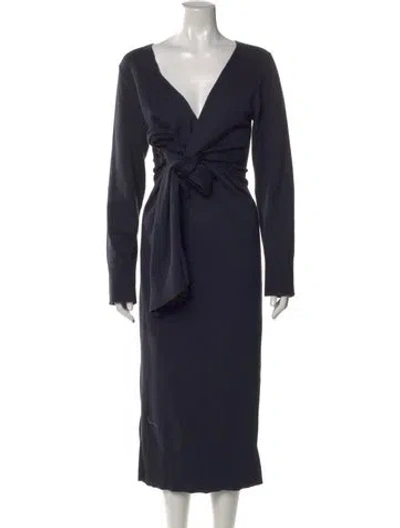 Pre-owned Simkhai V-neck Midi Length Dress In Blue