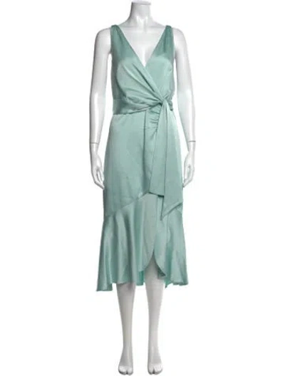 Pre-owned Simkhai V-neck Midi Length Dress In Blue