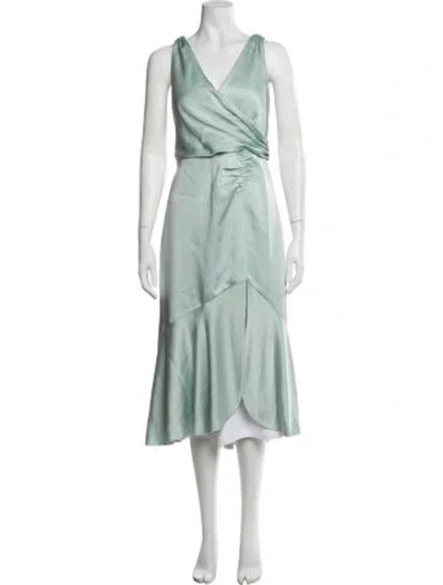 Pre-owned Simkhai V-neck Midi Length Dress In Blue