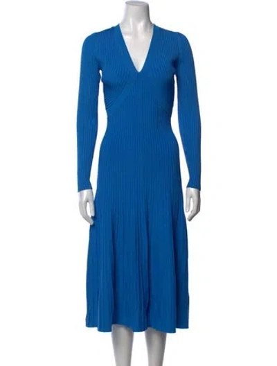 Pre-owned Simkhai V-neck Midi Length Dress In Blue