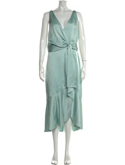 Pre-owned Simkhai V-neck Midi Length Dress In Blue