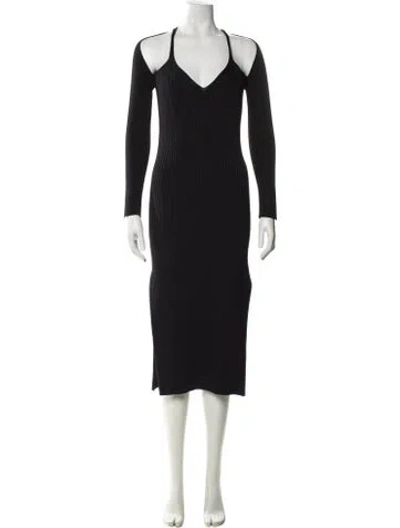 Pre-owned Simkhai V-neck Midi Length Dress In Gray