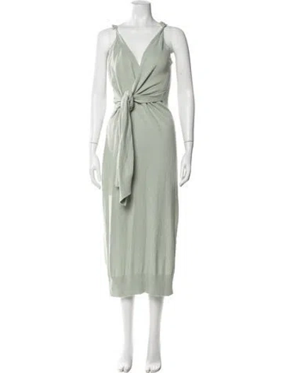 Pre-owned Simkhai V-neck Midi Length Dress In Green