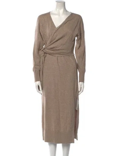 Pre-owned Simkhai V-neck Midi Length Dress In Neutral