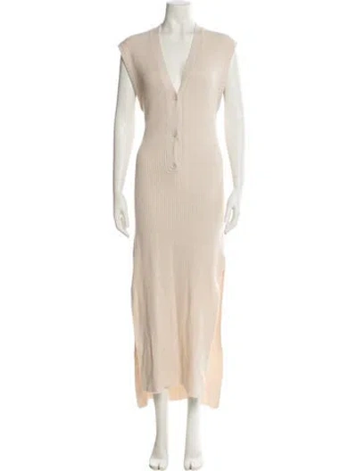 Pre-owned Simkhai V-neck Midi Length Dress In Neutral